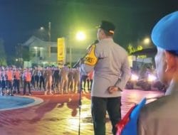 Kapolres Sumedang Lakukan Apel Malam dan Patroli Jelang Pemungutan Suara