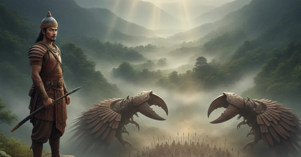 Ilustrasi taktik supit urang yang digunakan Sanghyang Hawu dalam menghalau serangan Banten dan Cirebon