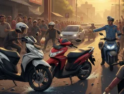 Lagi Asyik Ngabuburit, Warga Sumedang Dikejutkan Kecelakaan Dua Motor di Jalan Tengah Kota