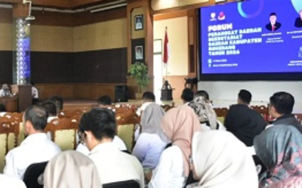 Sekda Sumedang, Tuti Ruswati pimpin Rapat Forum Perangkat Daerah di Aula Tampomas