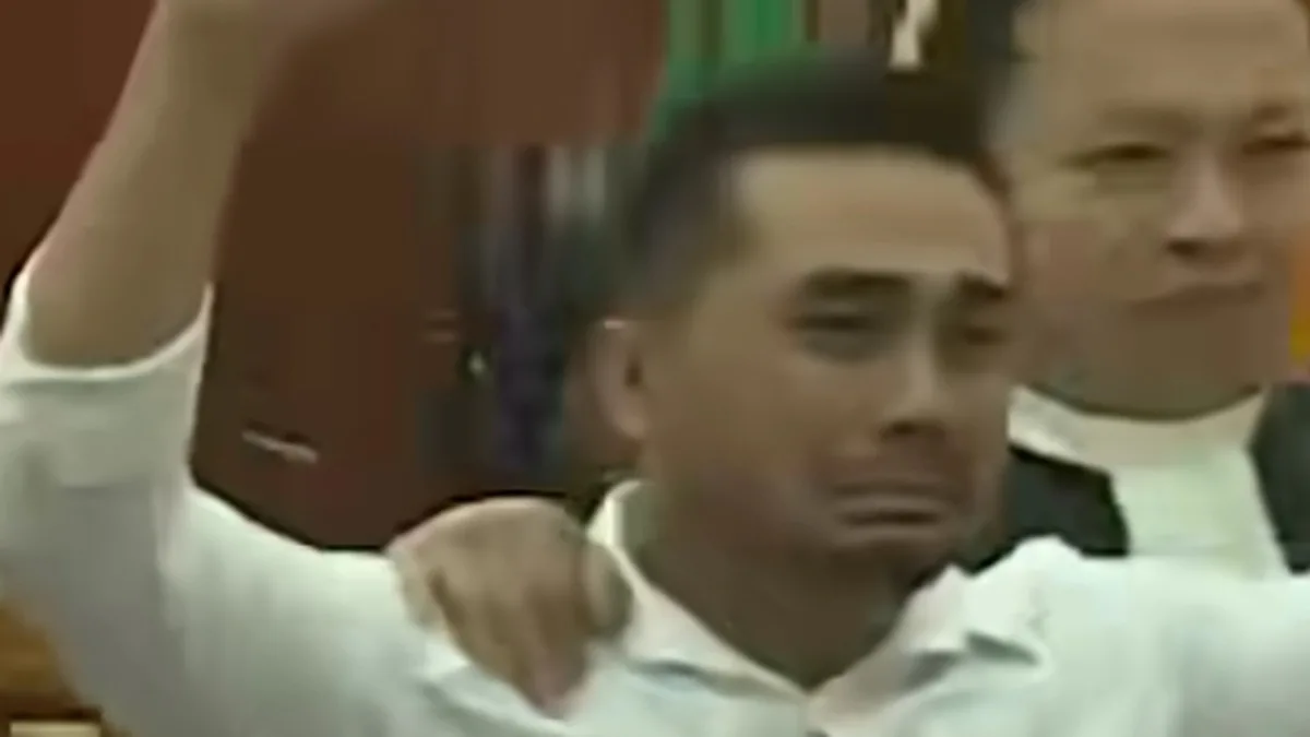 Amsal Christy Sitepu saat divonis bebas oleh Pengadilan Negeri Karo