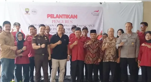 Prosesi pelantikan pengurus NPCI Kabupaten Sumedang periode 2025-2030 di Sumedang.