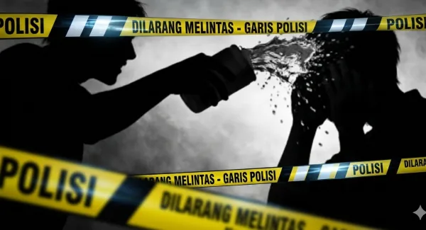 Ilustrasi penyiraman air keras terhadap dua bocah di Rancakalong Sumedang