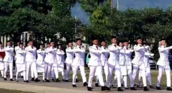 Paskibraka Sumedang dalam upacara Hari Lahir Pancasila di Pusat Pemerintahan Sumedang (PPS) pada Senin (1/6/2026)