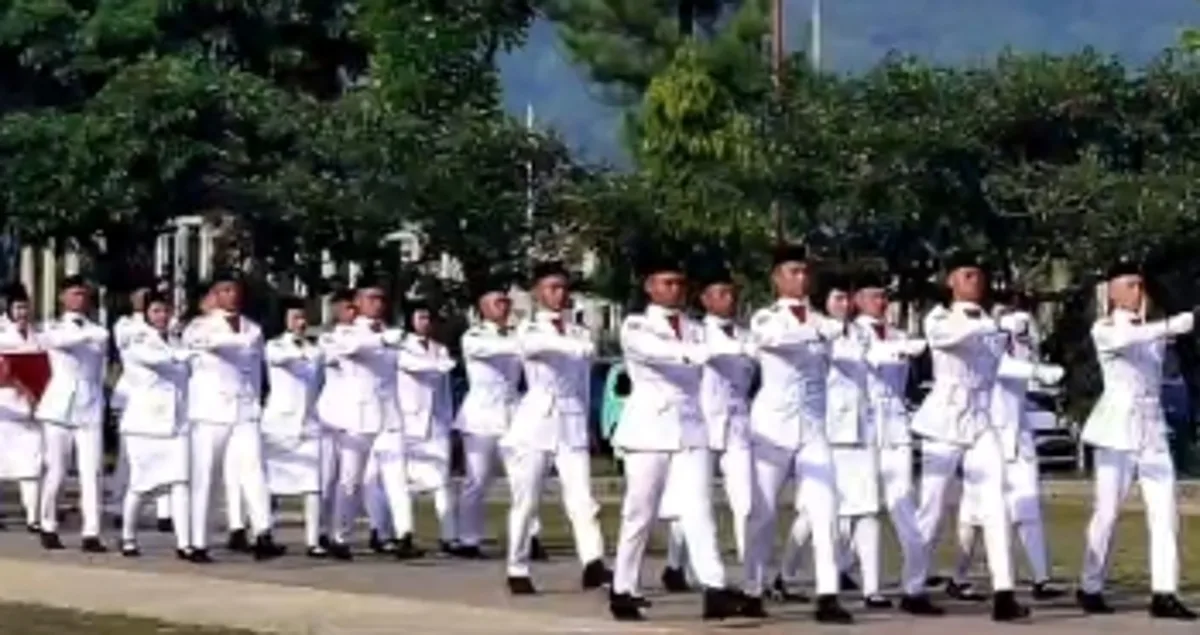 Paskibraka Sumedang dalam upacara Hari Lahir Pancasila di Pusat Pemerintahan Sumedang (PPS) pada Senin (1/6/2026)