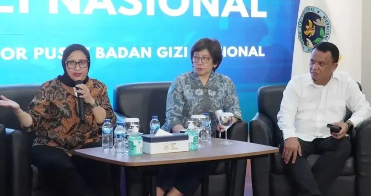 Kepala Badan Gizi Nasional Nanik S. Deyang saat konferensi pers efisiensi anggaran Makan Bergizi Gratis di Jakarta pada Kamis (4/6/2026)