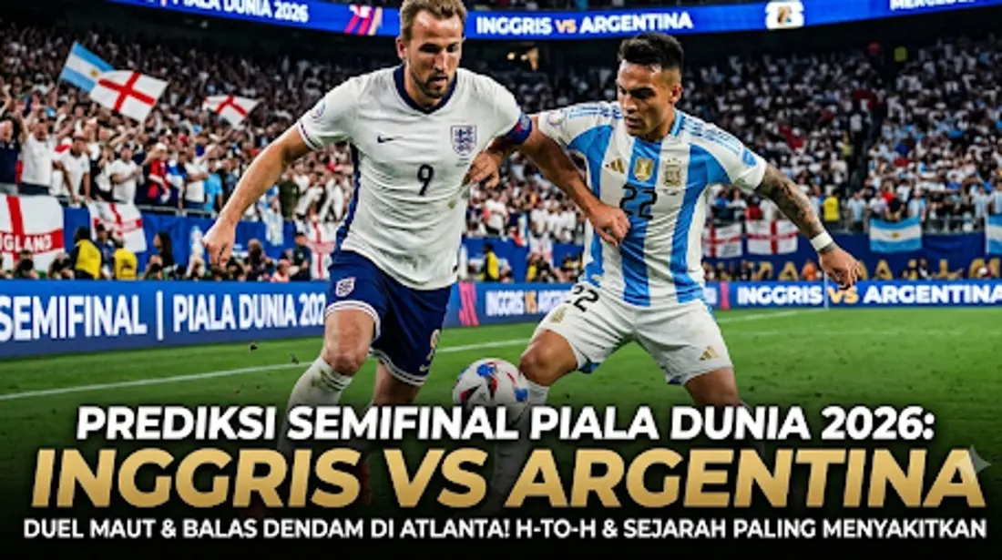 Ilustrasi Semifinal Piala Dunia 2026:Harry Kane vs Lautaro Martinez