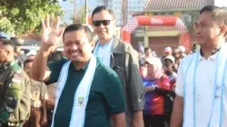 Bupati Sumedang Dony Ahmad Munir saat meresmikan Jogging Track Desa Cikeruh dan Jatinangor Heritage Lalagoon.